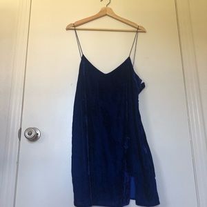 Blue velvet minidress